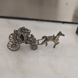 Elegant Silver Carriage Figurine